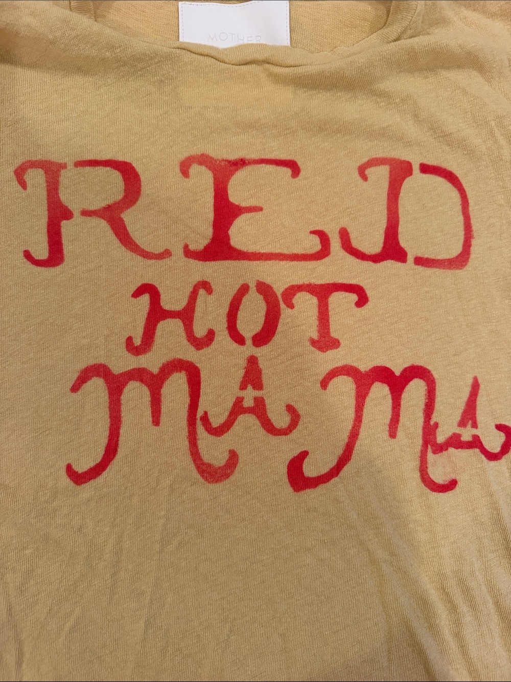 Mother Red Hot Mama Graphic Tee - Yellow with Red Print - Picture 3 of 3